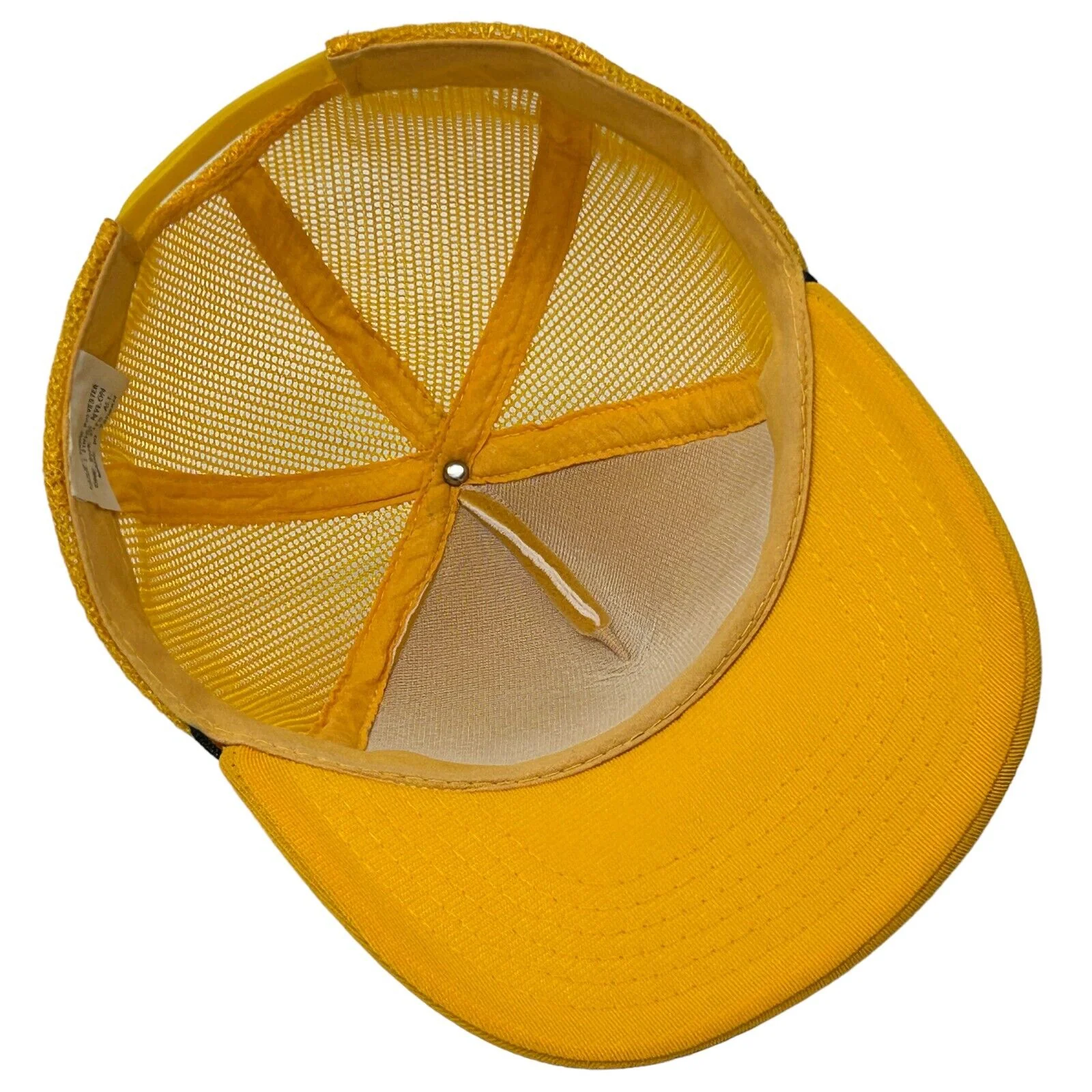 Vintage 80s Desert Equipment Co Trucker Hat Baseball Cap Bulldozer Mesh Yellow - Image 4