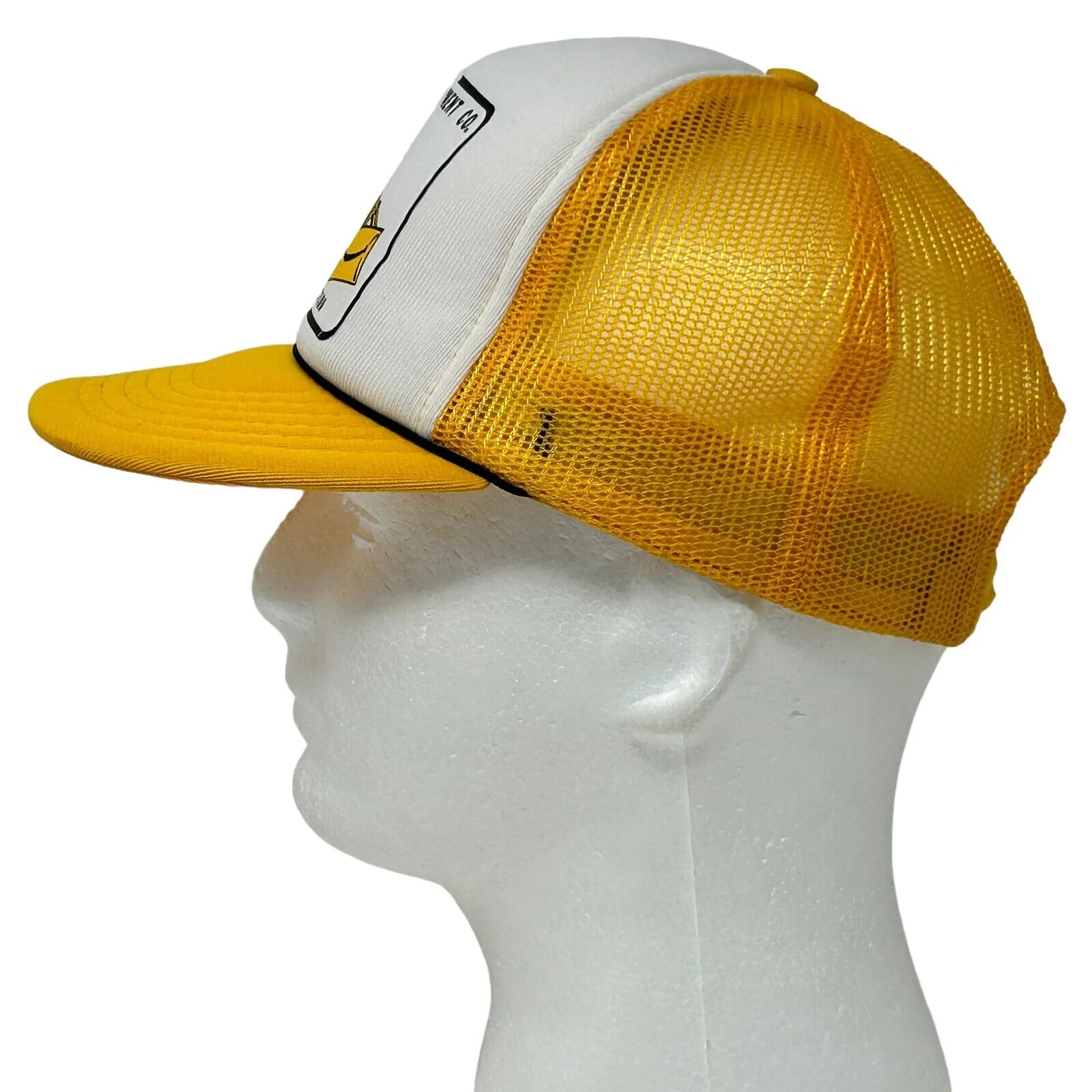 Vintage 80s Desert Equipment Co Trucker Hat Baseball Cap Bulldozer Mesh Yellow - Image 6