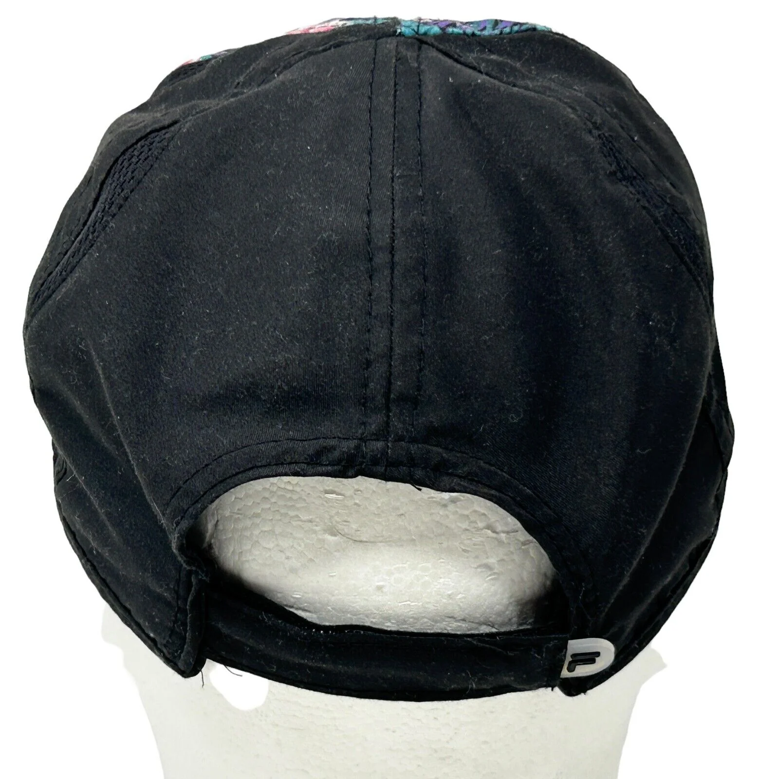 Fila Sport Floral Dad Hat Cap Unisex Womens Black Strapback Flowers Hawaiian - Image 3