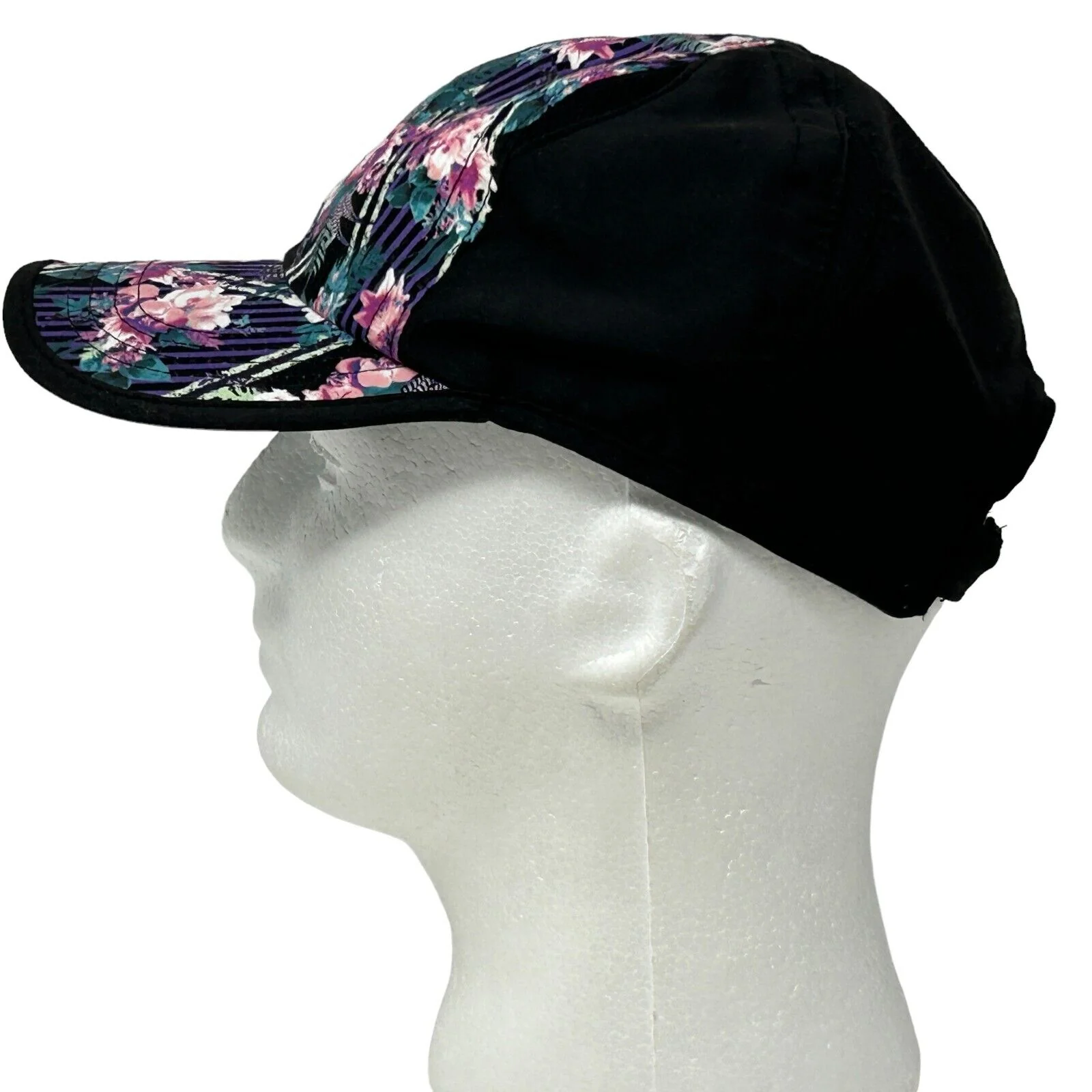 Fila Sport Floral Dad Hat Cap Unisex Womens Black Strapback Flowers Hawaiian - Image 7