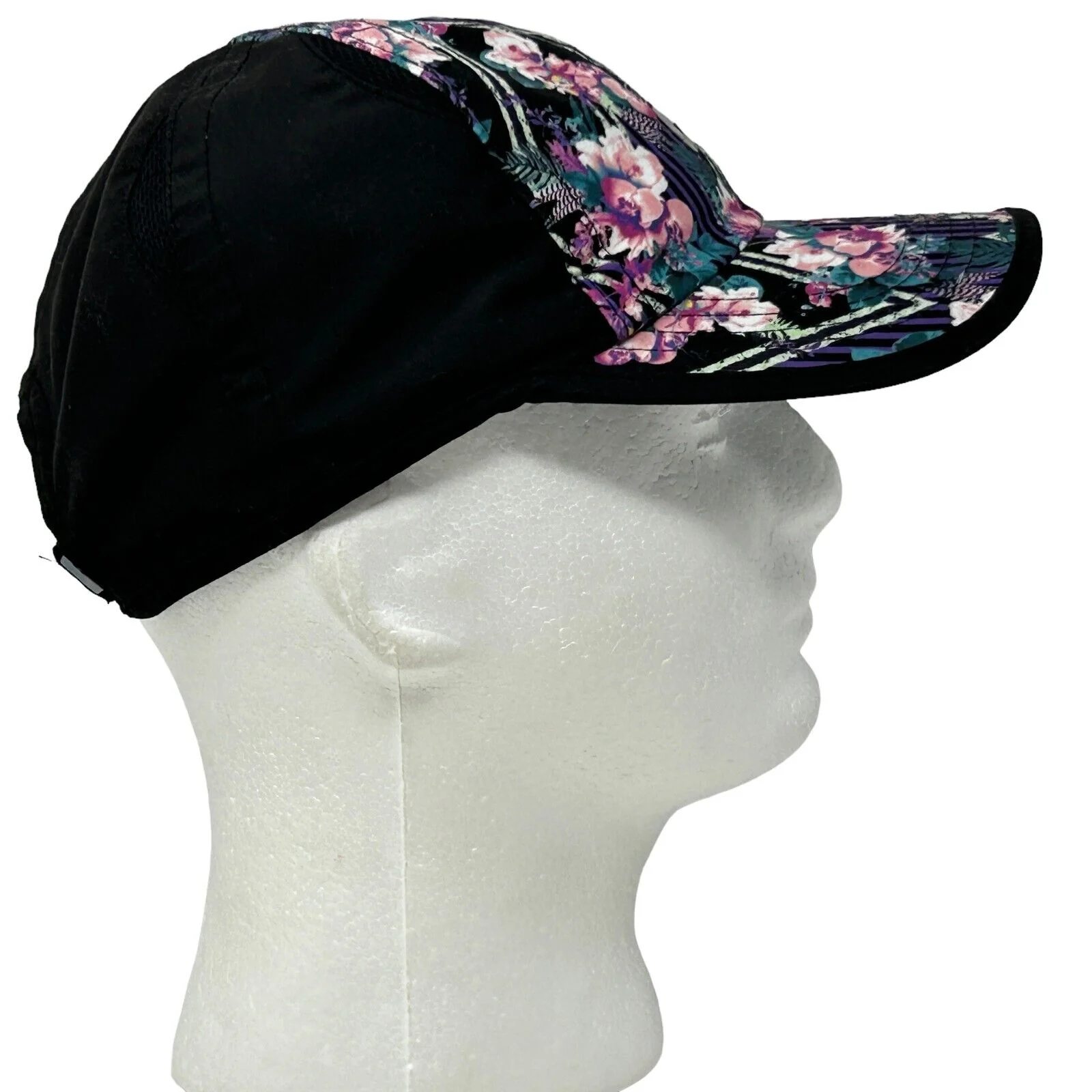 Fila Sport Floral Dad Hat Cap Unisex Womens Black Strapback Flowers Hawaiian - Image 8