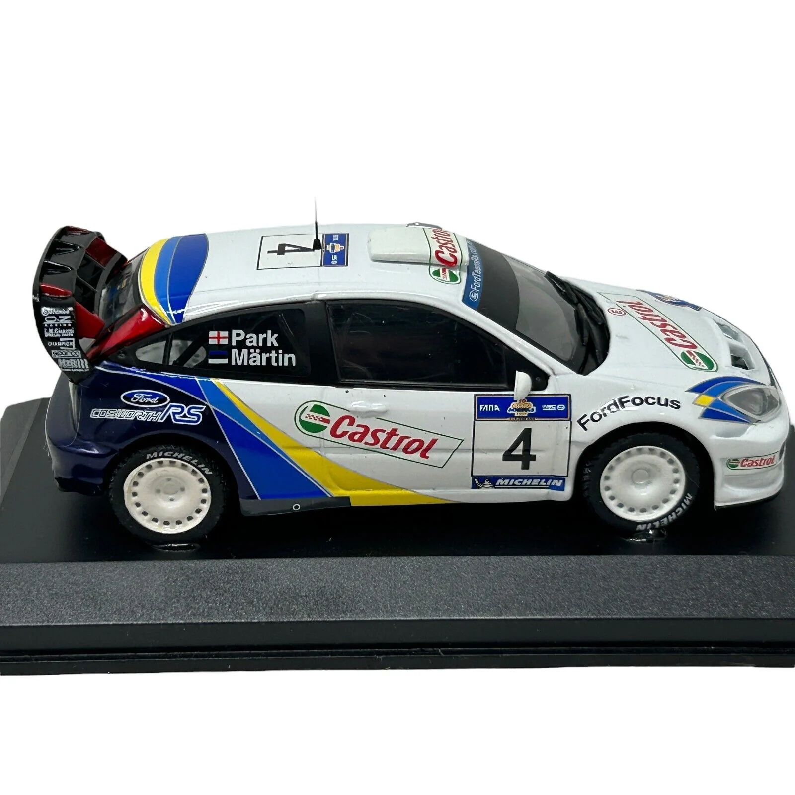 Ford Focus RS WRC Acropolis Rally 2003 Diecast Race Car 1/43 Altaya White - Image 3