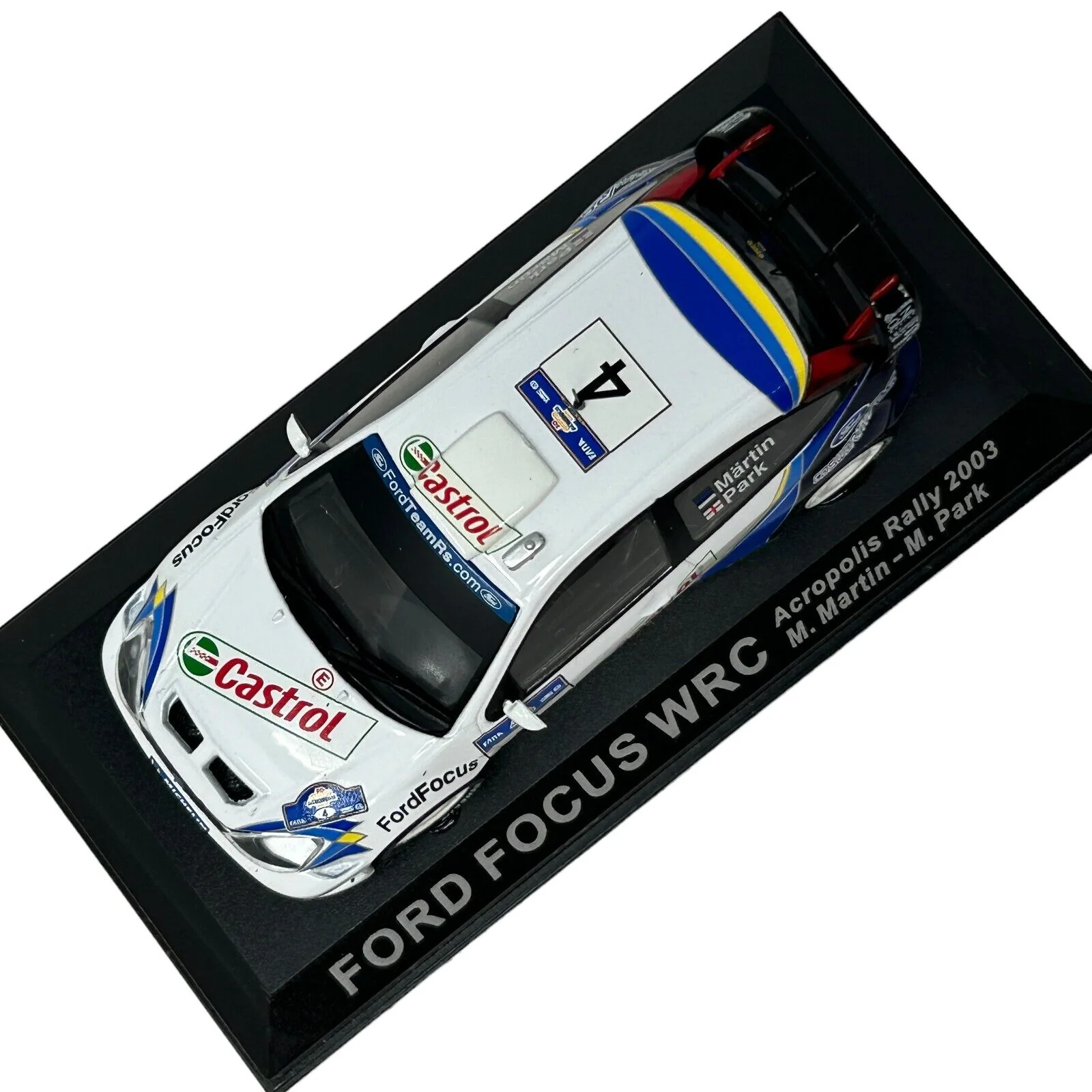 Ford Focus RS WRC Acropolis Rally 2003 Diecast Race Car 1/43 Altaya White - Image 4
