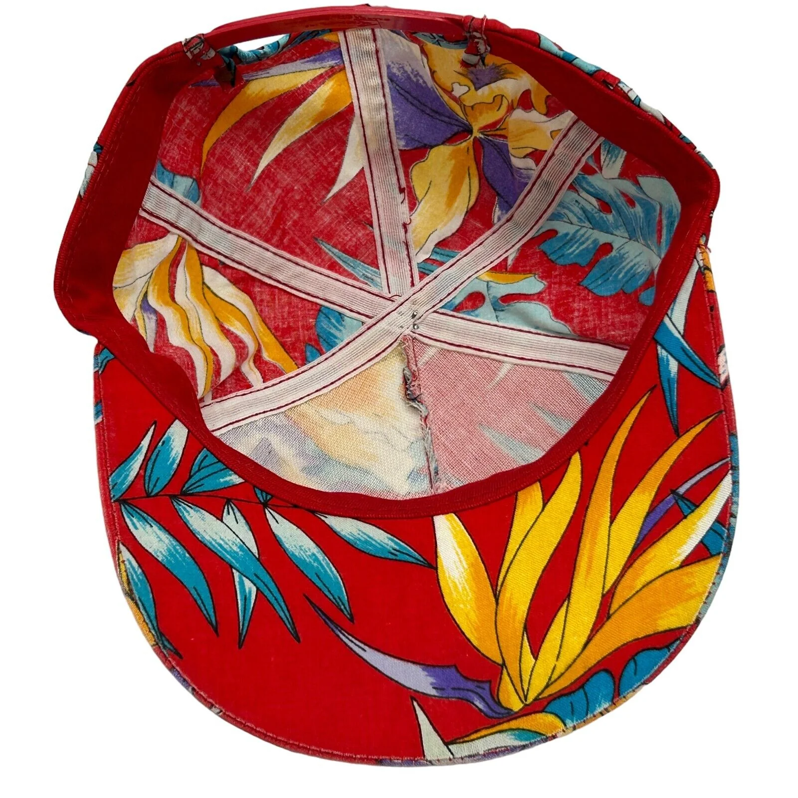 Vintage 90s Jose Cuervo Tequila Hat Baseball Cap Floral K-Products Red Snapback - Image 4