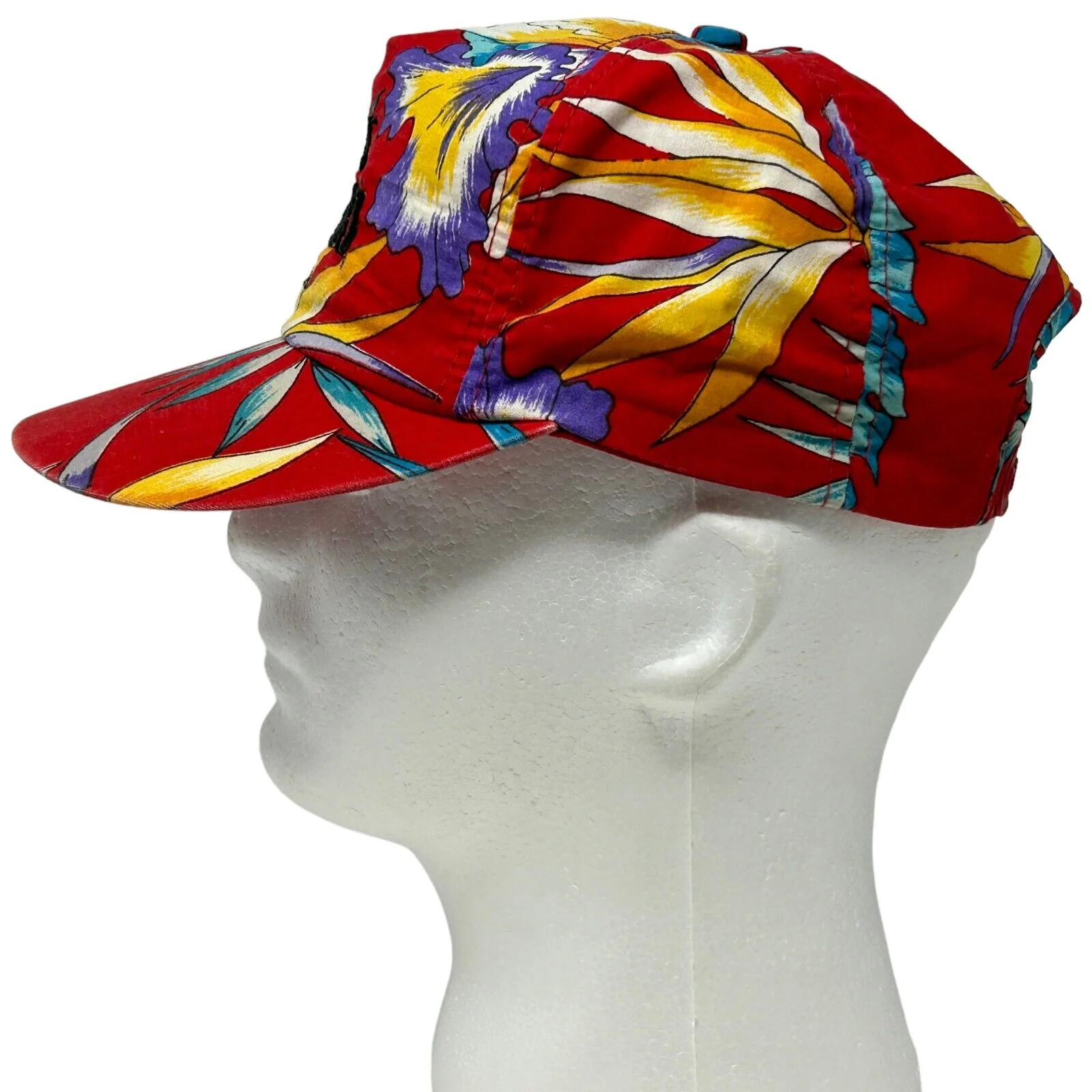 Vintage 90s Jose Cuervo Tequila Hat Baseball Cap Floral K-Products Red Snapback - Image 5