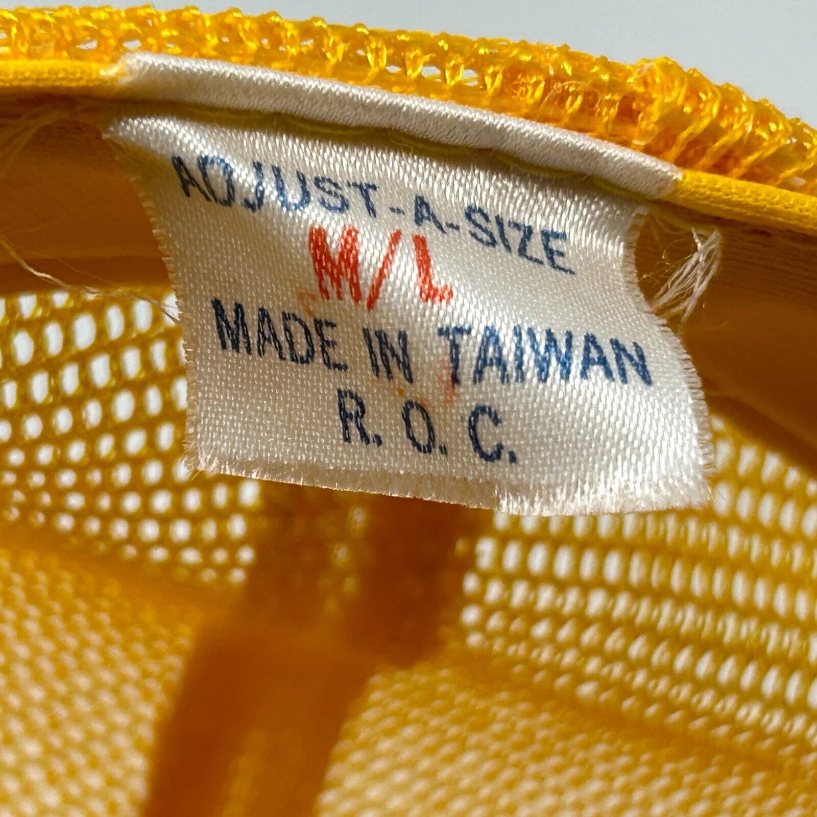 Vintage 80s KW Pipeline Inc Patch Trucker Hat Baseball Cap Backhoe Mesh Yellow - Image 9