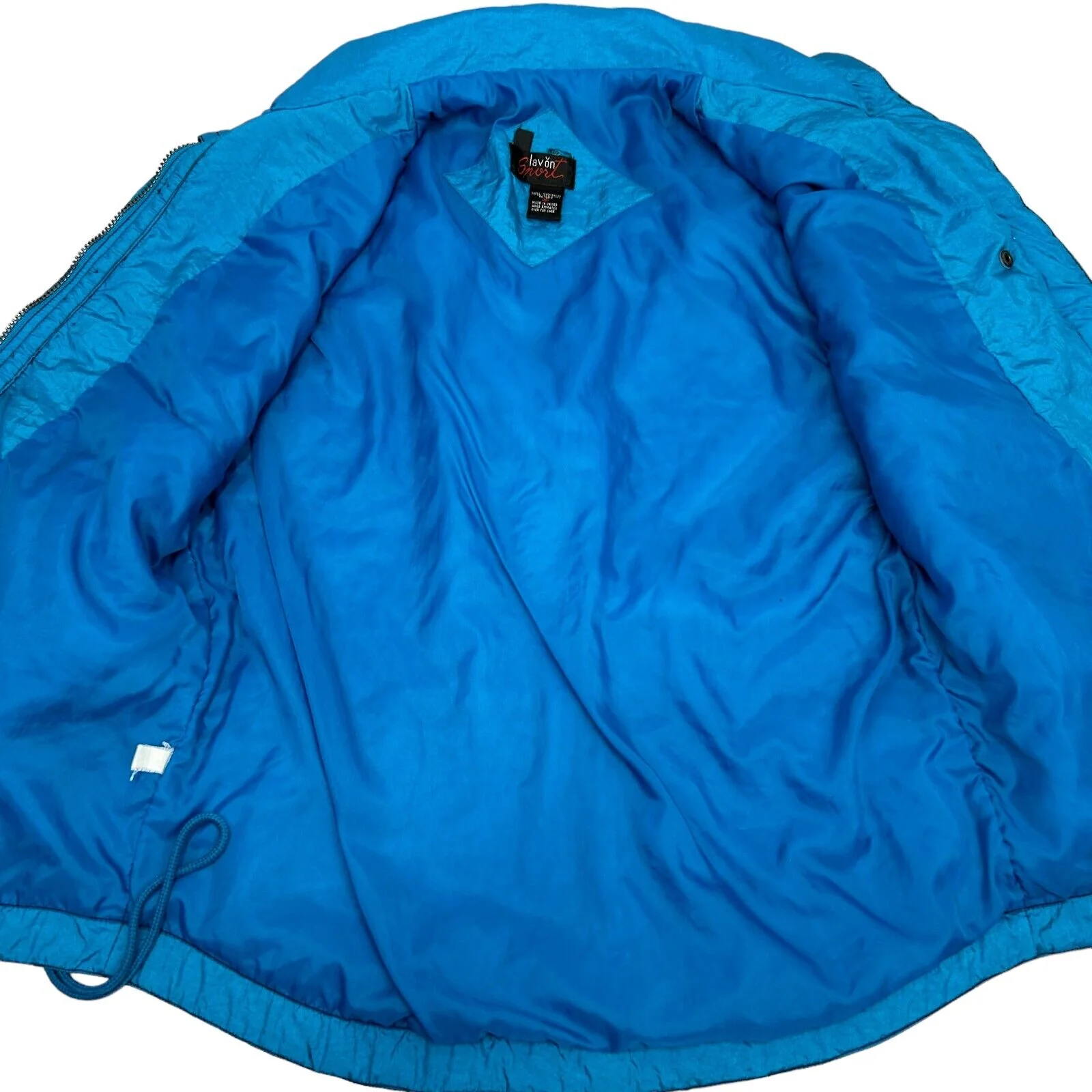 Vintage 90s Lavon Sport Vest Jacket Satin Blue Pockets Sleeveless Womens Medium - Image 5