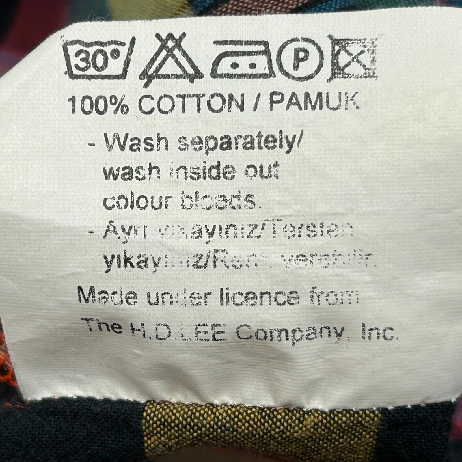 Vintage 80s Lee Plaid Button Front Shirt Sanforized USA Made Red Yellow M Medium - Image 5