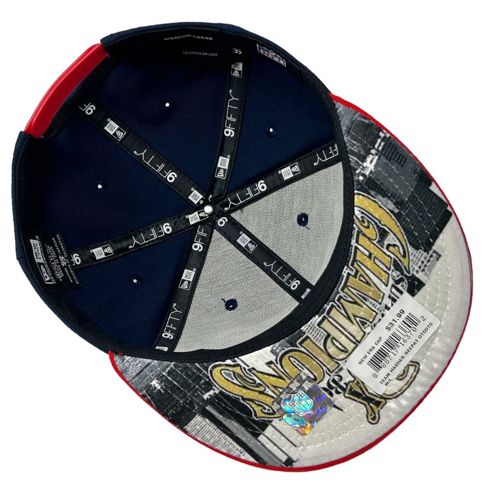 Vintage Y2Ks New England Patriots 3x Champions Hat Baseball Cap Blue New Era NFL - Image 4