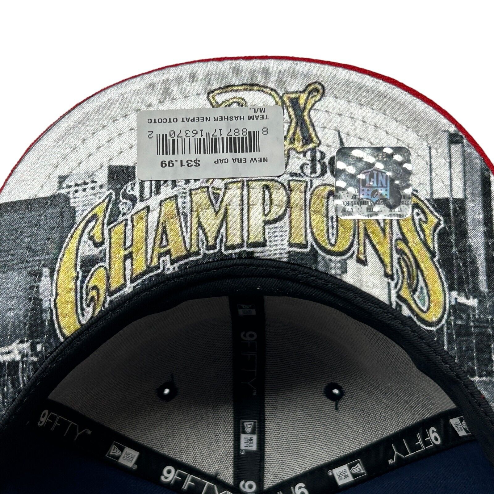 Vintage Y2Ks New England Patriots 3x Champions Hat Baseball Cap Blue New Era NFL - Image 8