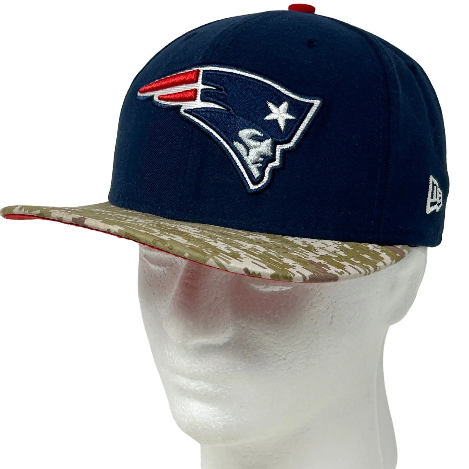 New England Patriots Hat Baseball Cap Blue New Era Salute to Service NFL 7 1/4 - Image 9