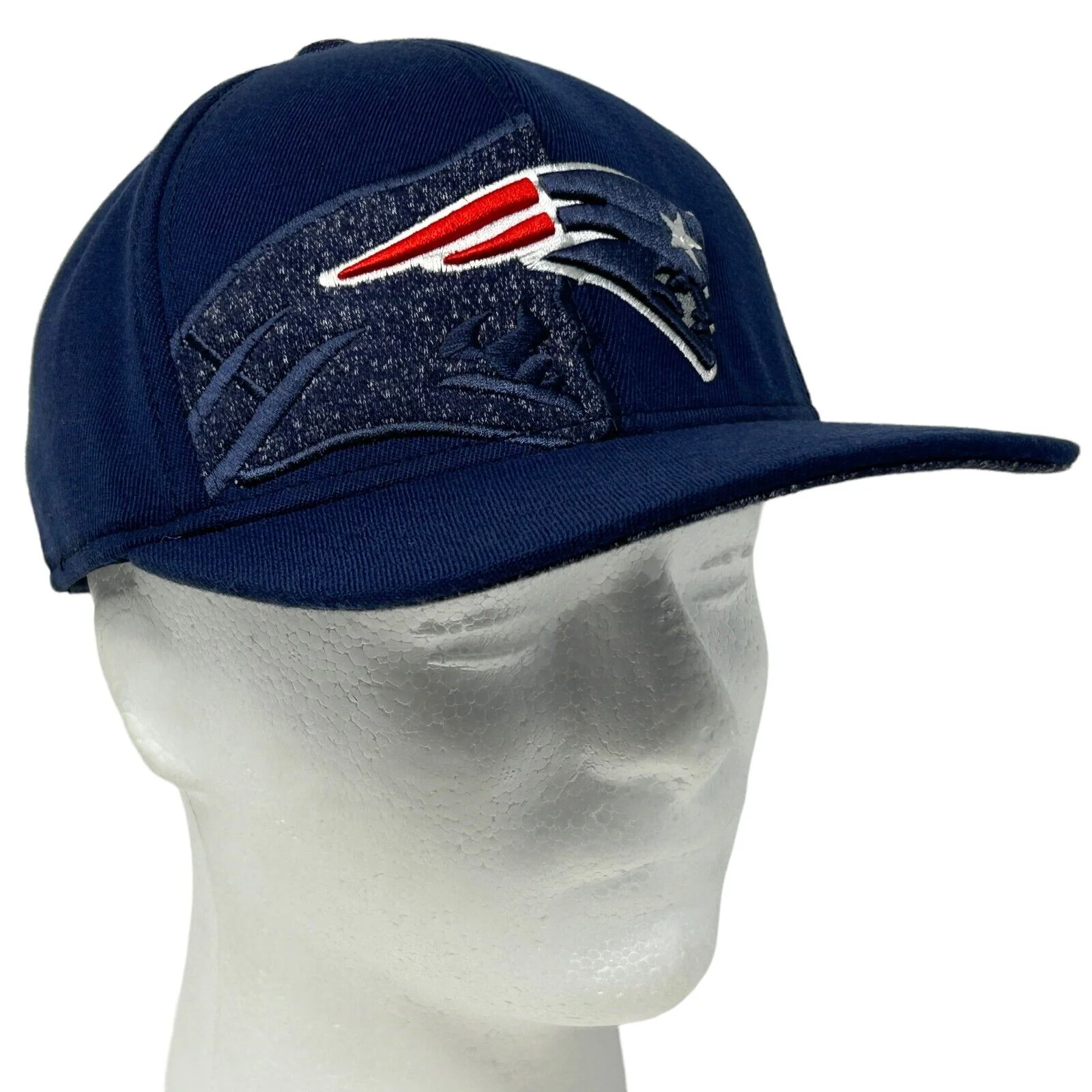 New England Patriots Hat Baseball Cap Blue Reebok NFL Wool Blend Flex Fitted S-M - Image 11