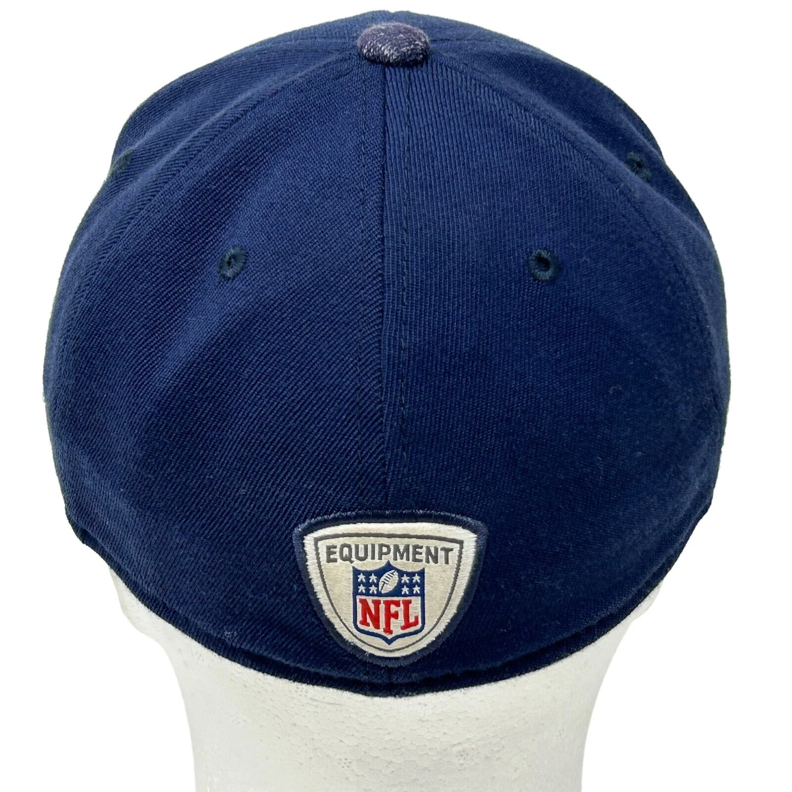 New England Patriots Hat Baseball Cap Blue Reebok NFL Wool Blend Flex Fitted S-M - Image 4