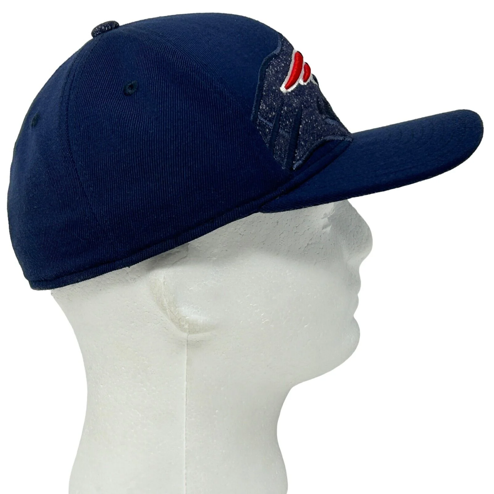 New England Patriots Hat Baseball Cap Blue Reebok NFL Wool Blend Flex Fitted S-M - Image 5