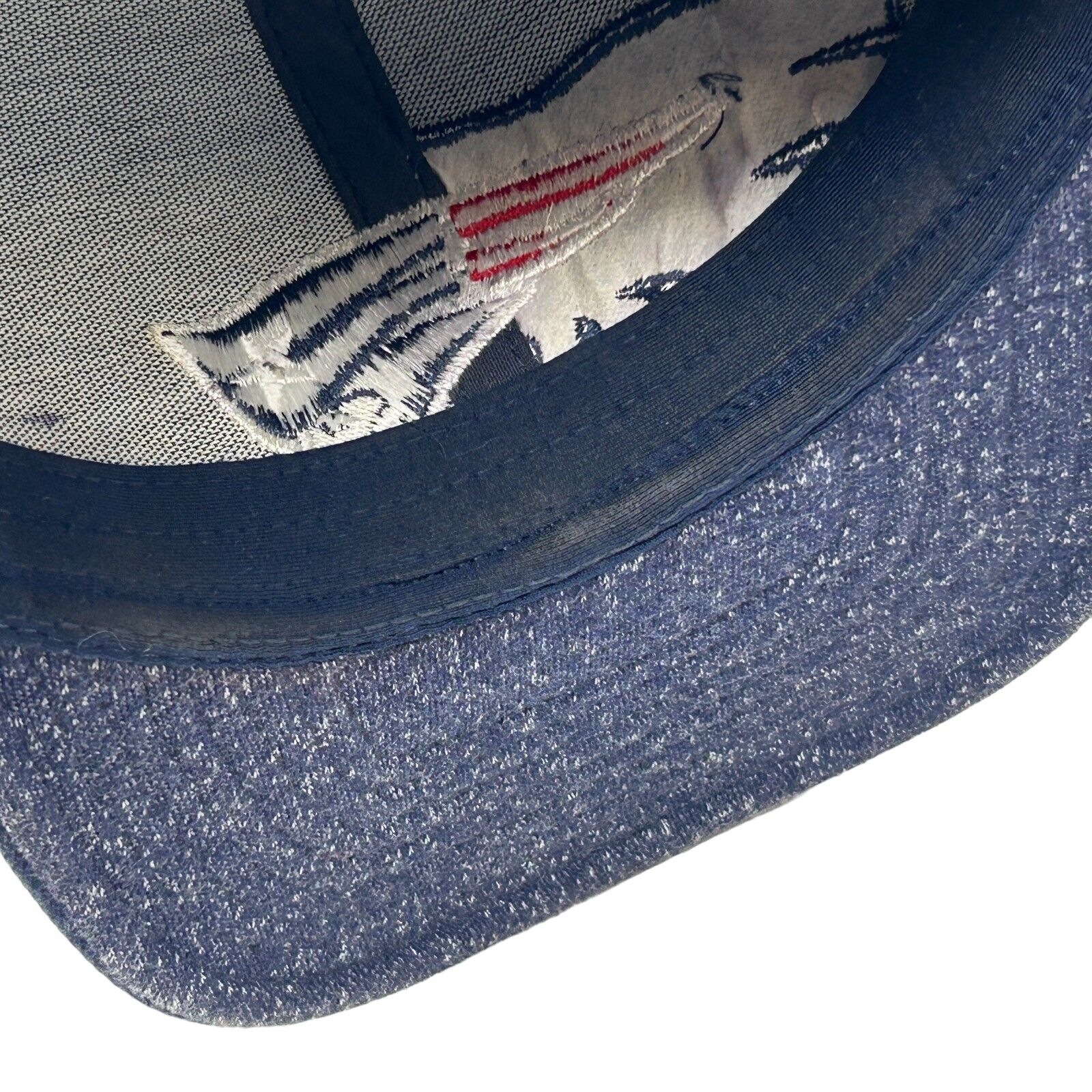 New England Patriots Hat Baseball Cap Blue Reebok NFL Wool Blend Flex Fitted S-M - Image 7