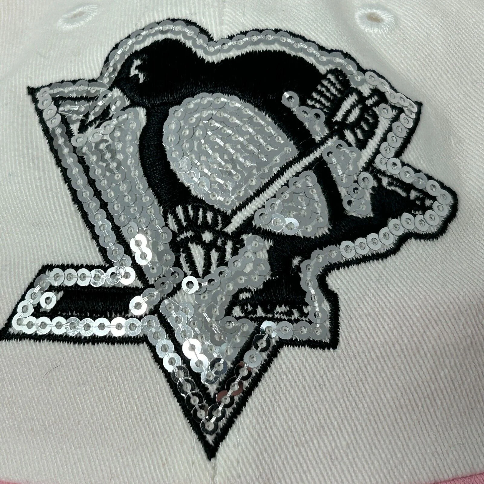 Pittsburgh Penguins Sequin Womens Hat Cap Pink NHL 47 Brand Strapback Ice Hockey - Image 6