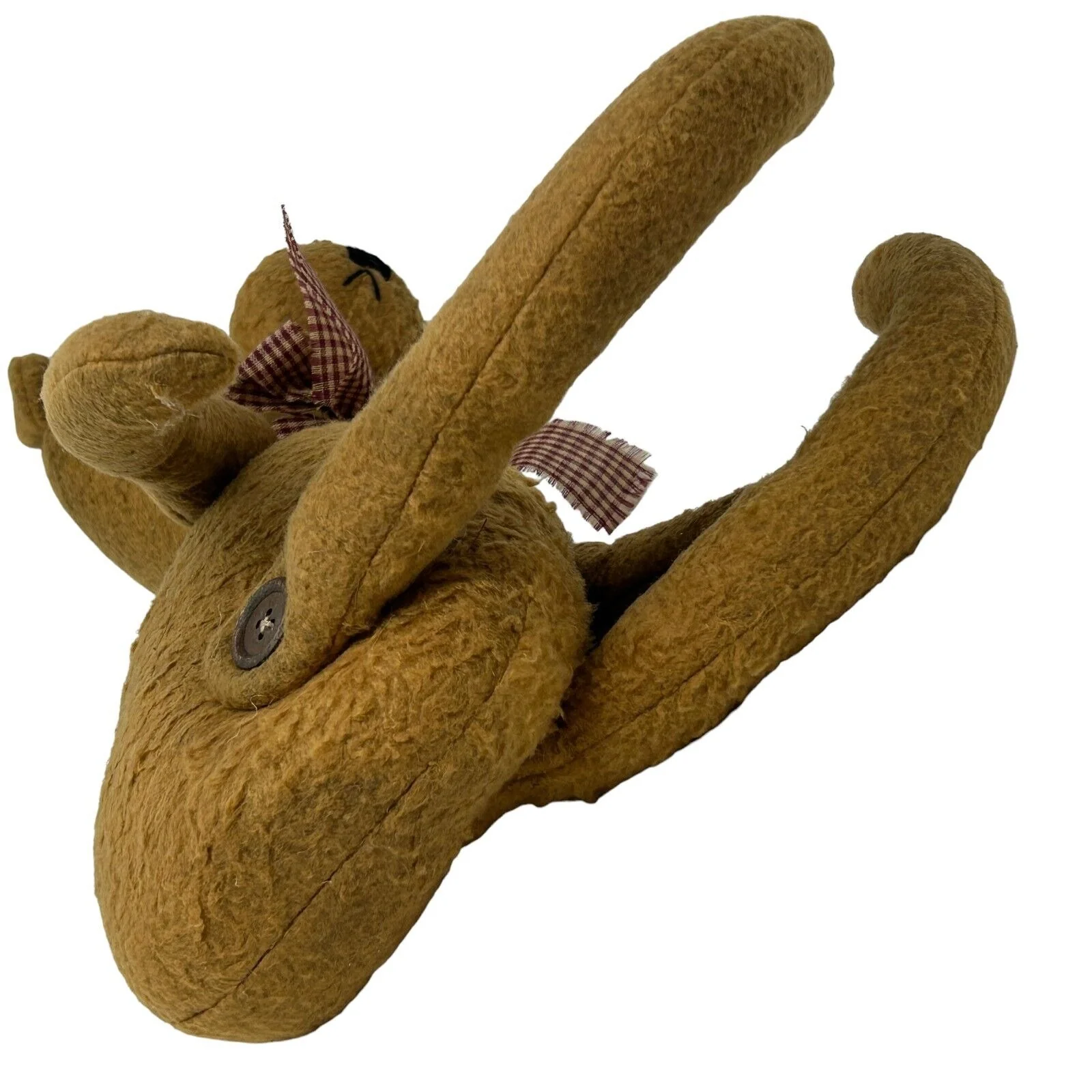 Plush Teddy Bear Stuffed Animal Wearing Eyeglasses Button Joints Beige Tan - Image 10