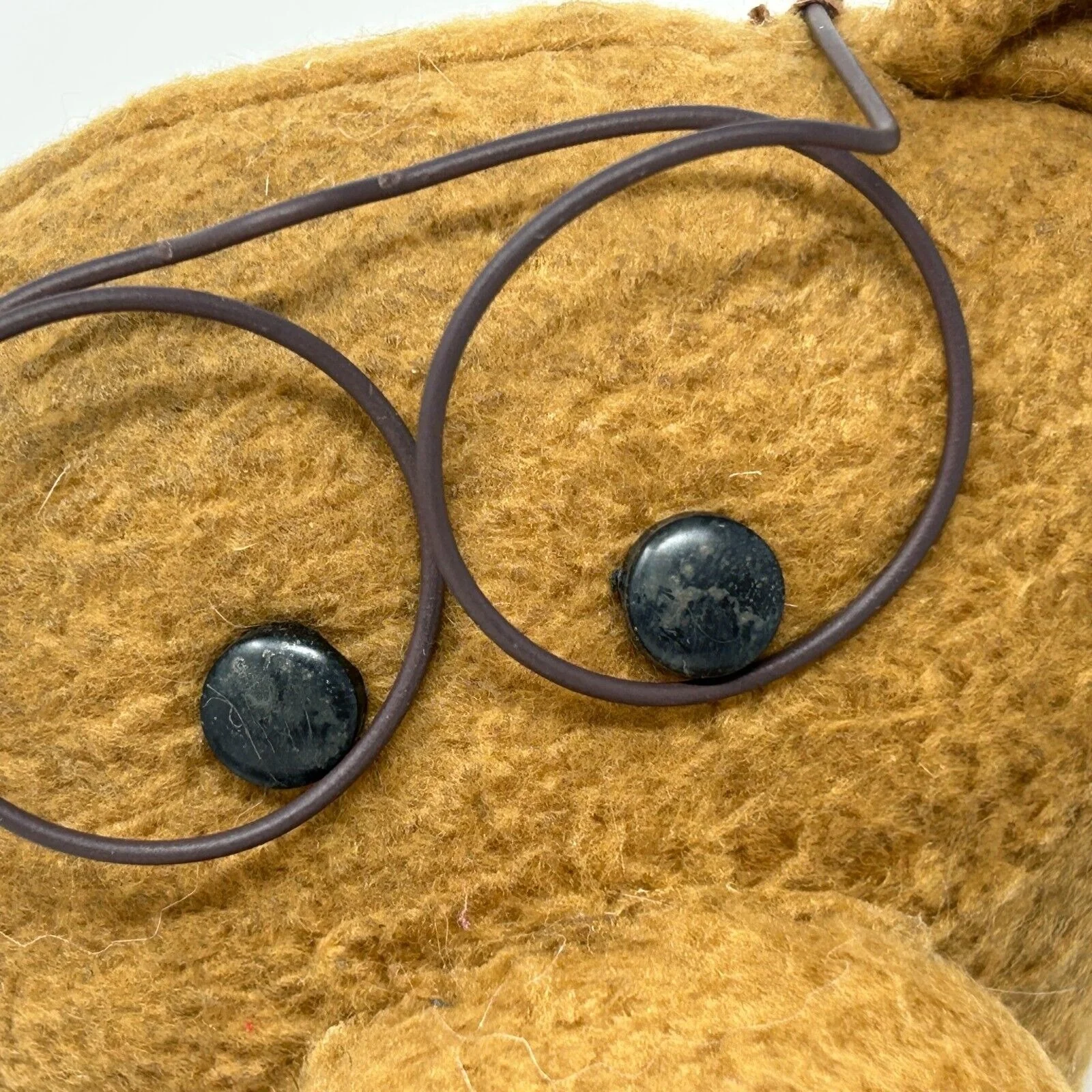 Plush Teddy Bear Stuffed Animal Wearing Eyeglasses Button Joints Beige Tan - Image 6