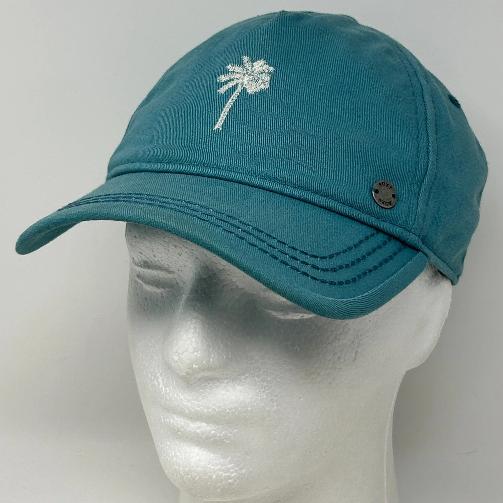 ROXY Womens Hat Baseball Cap Palm Tree Surfer Surfing Snowboarding Snapback Blue - Image 10