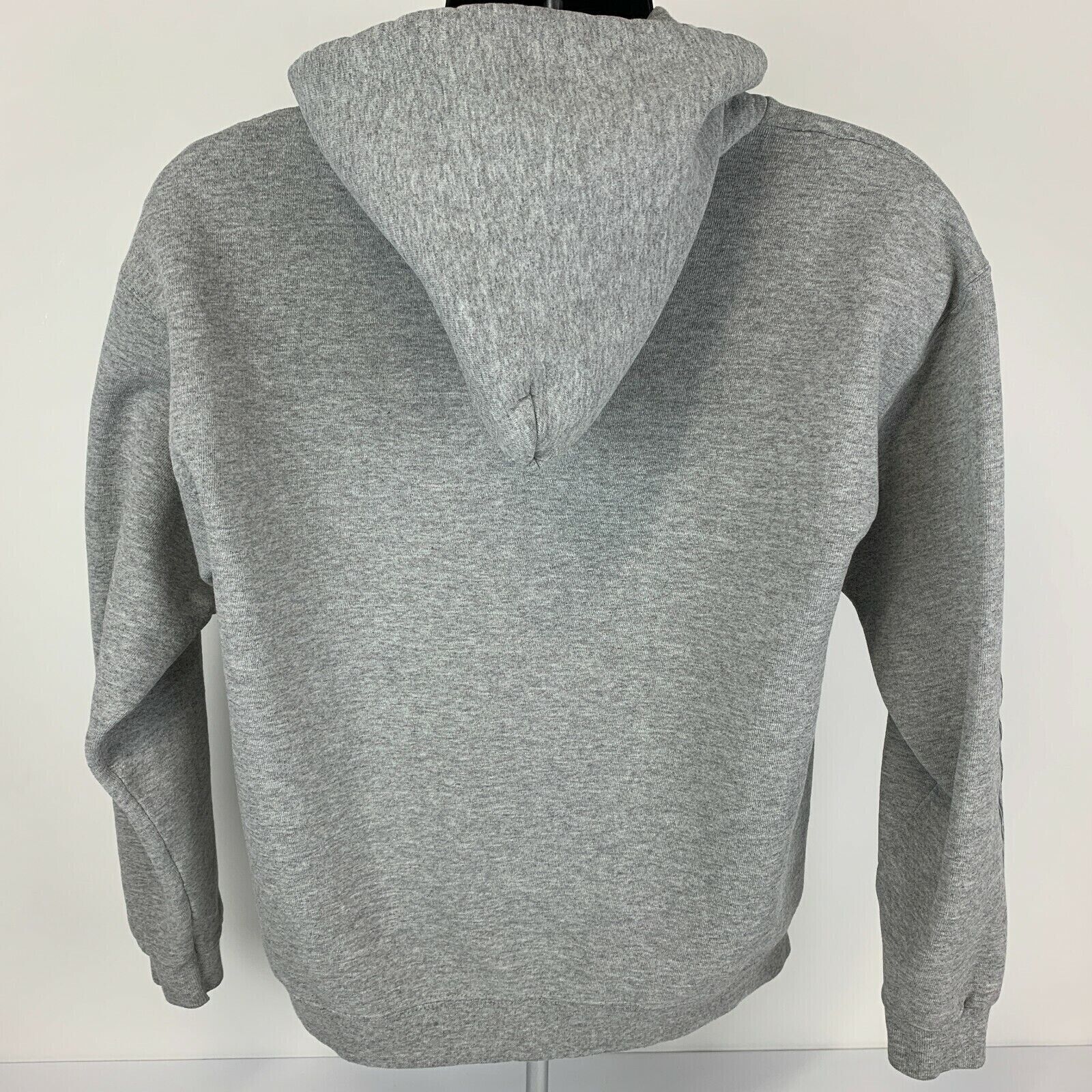 Vintage 90s Skateboarding Devil Demon Hoodie Hooded Sweatshirt Gray M Medium - Image 3