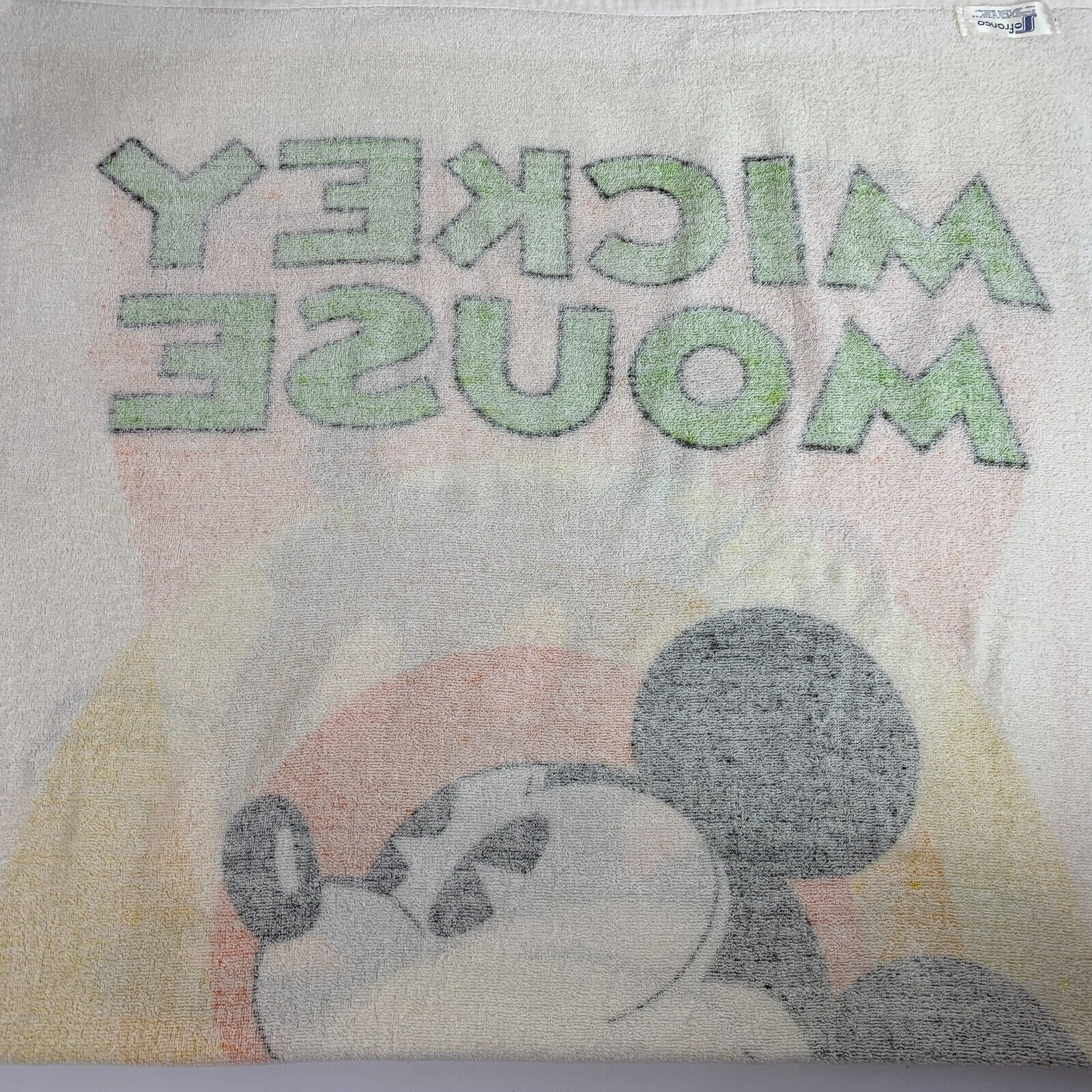 Vintage 80s 90s Mickey Mouse Beach Towel Walt Disney Disneyland Franco - Image 11