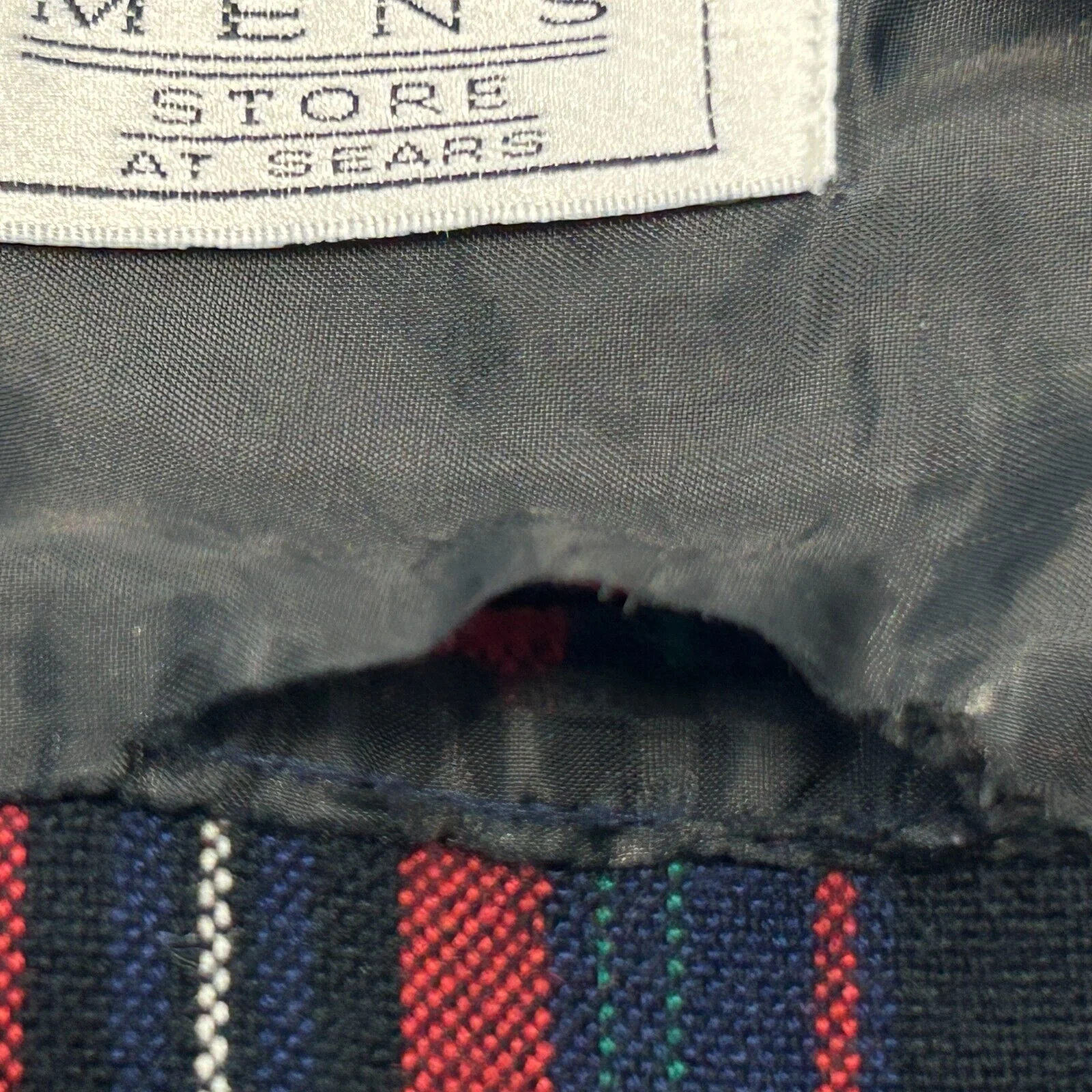 Vintage 80s Plaid Flannel Button Front Shirt Sears The Mens Store Blue XXL 2XL - Image 5