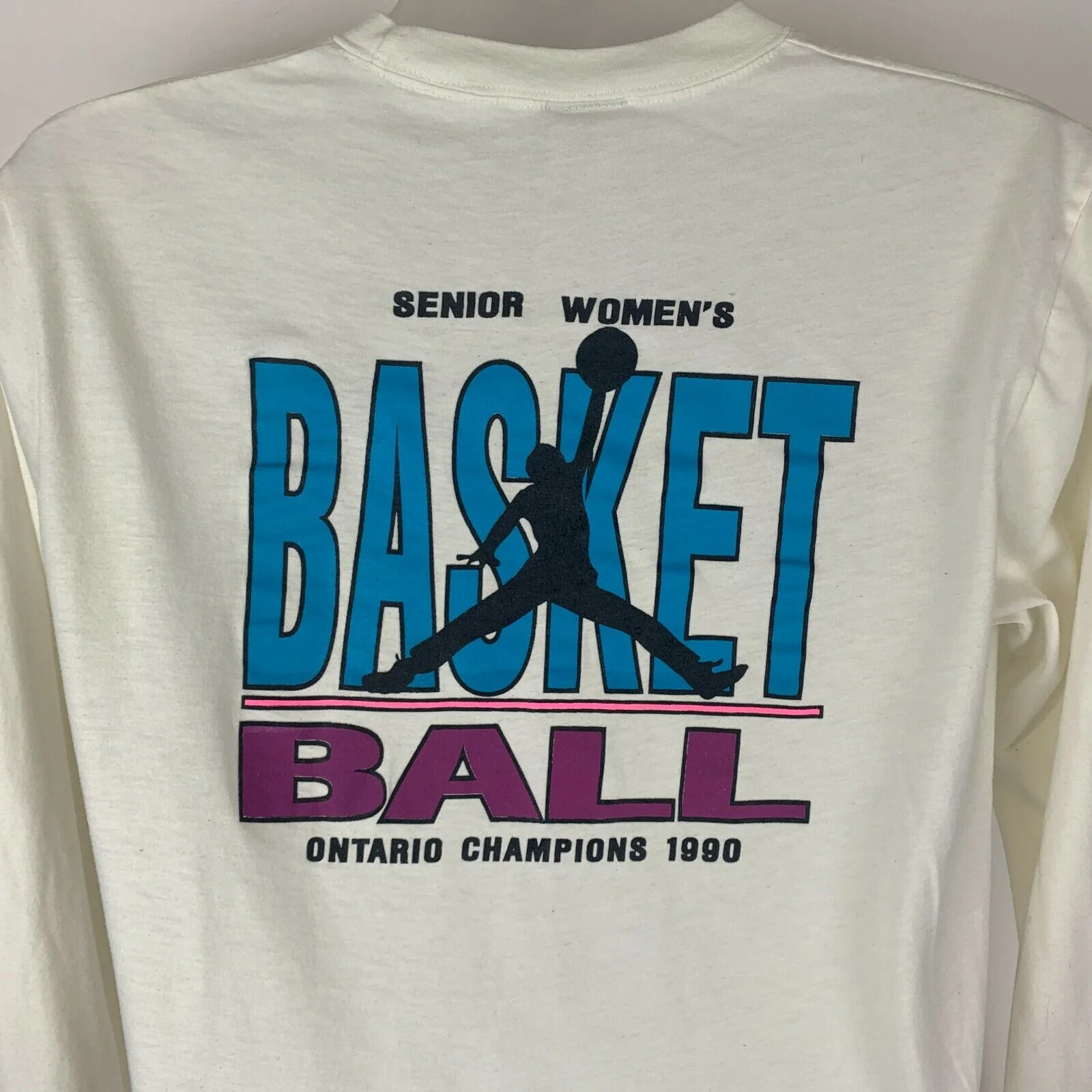 Vintage 90s York Raiders Basketball T Shirt Ontario White Tee Womens XL X-Large - Image 6